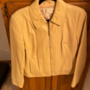 Don caster light mustard leather jacket